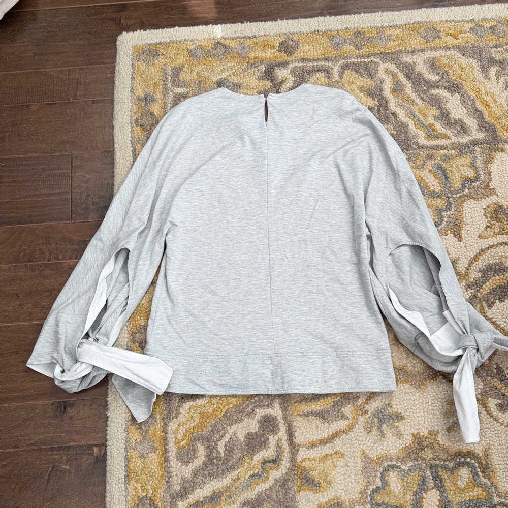 Victoria Victoria Beckham Grey Long Sleeve Top w/ Back Zip (Made in Portugal) - Picture 7 of 8